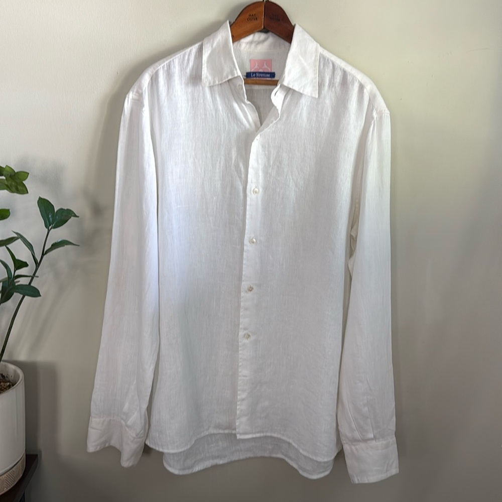 Le Sirenuse Womens White Button Down Size M